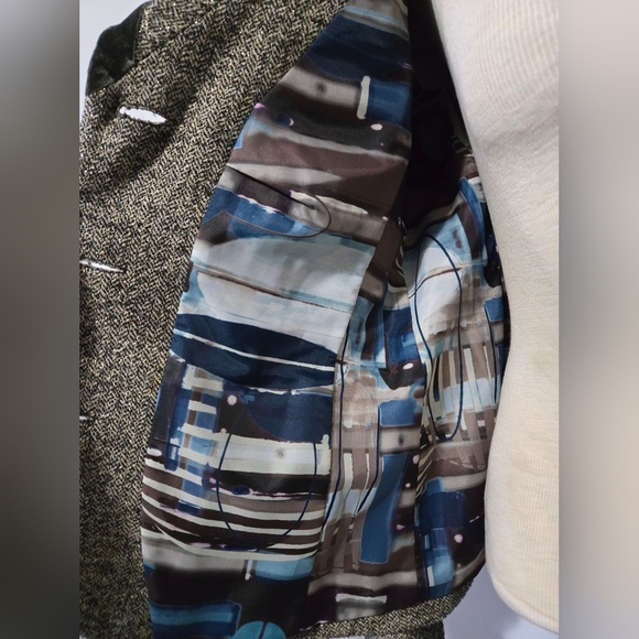 LUISA CERANO Wool Blazer With Velvet Lined Collar And Silk Lining. Size 10 - Picture 9 of 16